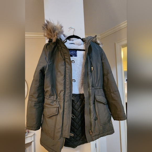 American Eagle Outfitters Women's Green Parka Coat - Picture 2 of 7